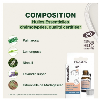 Pranarôm Aromaderm Solution Ongles Jaunis Bio 10 ml