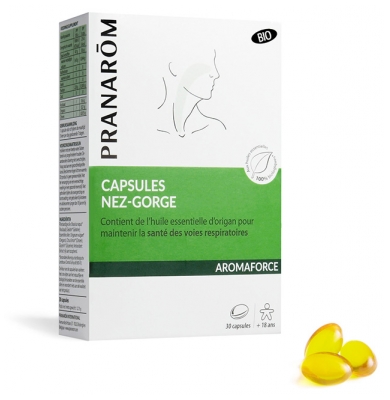 Pranarôm Aromaforce Organic Nose-Throat Capsules 30 Capsules