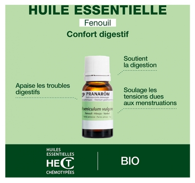 Pranarôm Huile Essentielle Fenouil (Foeniculum vulgare) Bio 10 ml