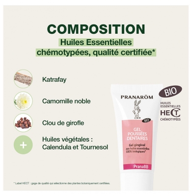 Pranarôm PranaBB Gel Gingival Poussées Dentaires Bio 15 g