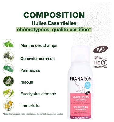 Pranarôm Circularom Jambes Légères Bio 75 ml