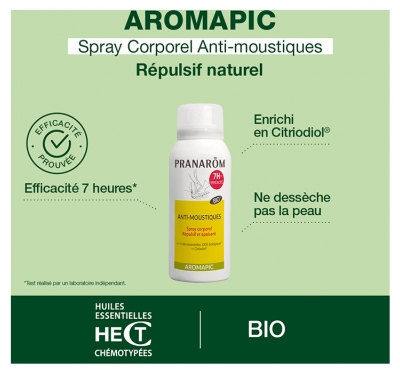 Pranarôm Aromapic Spray Corporel Anti-Moustiques Bio 75 ml
