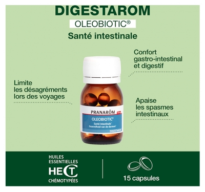 Pranarôm Digestarom Oleobiotic Santé Intestinale 15 Capsules