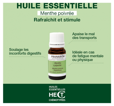 Pranarôm Huile Essentielle Menthe Poivrée (Mentha x piperita) 10 ml
