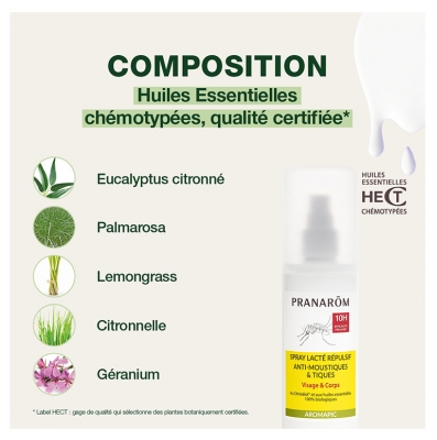 Pranarôm Aromapic Spray Lacté Répulsif 100 ml