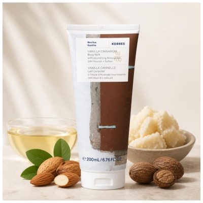 Korres Kūno pienelis Vanilė Cinamonas 200 ml