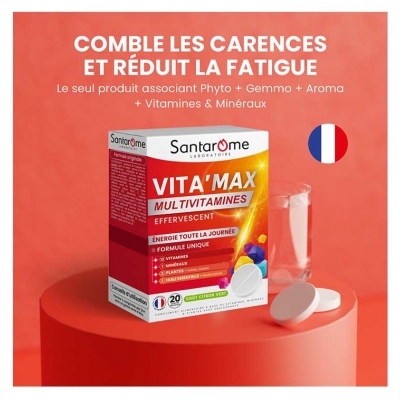 Santarome Vita'Max Multivitamines 20 Comprimés Effervescents