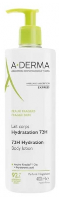 A-DERMA Körpermilch Hydratation 72H 400 ml