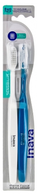 Inava Brosse à Dents Sensibilité Brins Coniques Duo Pack - Couleur : Blanc et Bleu