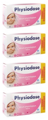 Physiodose Steriili Fysiologinen Liuos Pakkaus 4 x 40 x 5 ml kerta-annosta
