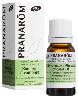 Pranarôm Kampara Rozmarīna (Rosmarinus officinalis CT camphre) Bio Ēteriskā Eļļa 10 ml