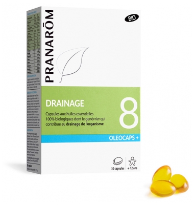 Pranarôm Oléocaps+ Organic 8 Draining 30 Capsules