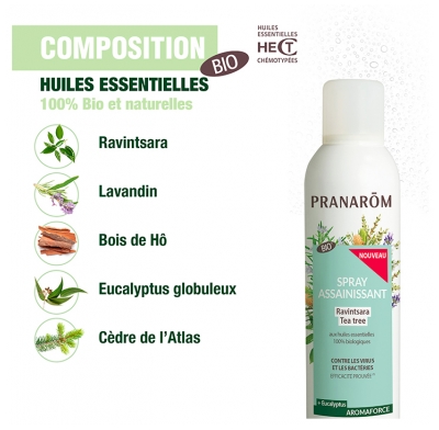 Pranarôm Aromaforce Spray Assainissant Ravintsara Tea Tree Bio 150 ml