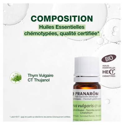 Pranarôm Huile Essentielle Thym Vulgaire à Thymol (Thymus vulgaris CT thymol) 10 ml