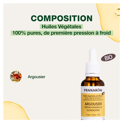 Pranarôm Huile Végétale Prédiluée Argousier Bio 30 ml