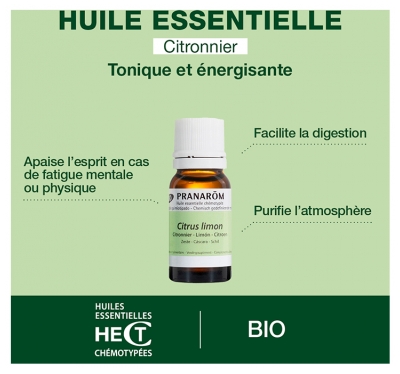 Pranarôm Huile Essentielle Citronnier (Citrus limon) Bio 10 ml