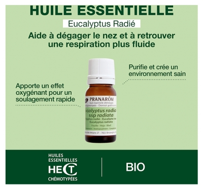Pranarôm Huile Essentielle Eucalyptus Radié (Eucalyptus radiata) Bio 10 ml
