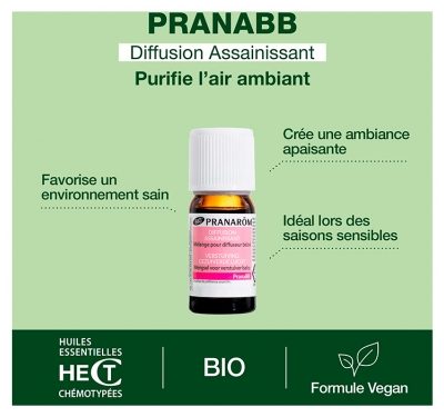Pranarôm PranaBB Diffusion Assainissant Mélange pour Diffuseur Bébé Bio 10 ml