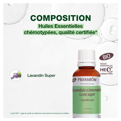 Pranarôm Huile Essentielle Lavandin Super (Lavandula x intermedia clone super) Bio 30 ml
