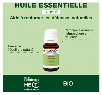 Pranarôm Huile Essentielle Niaouli (Melaleuca quinquenervia CT cinéole) Bio 10 ml