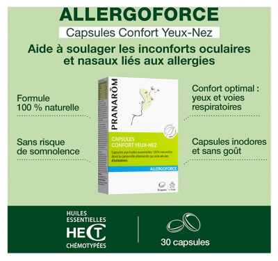 Pranarôm Allergoforce Capsules Confort Yeux-Nez 30 Capsules