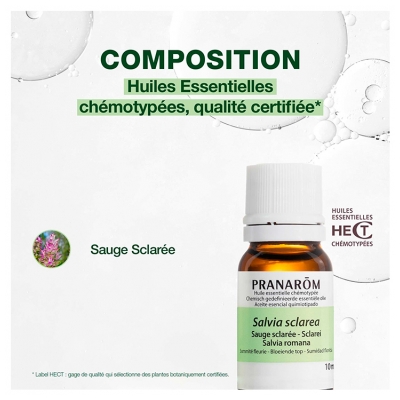 Pranarôm Huile Essentielle Sauge Sclarée (Salvia sclarea) 10 ml