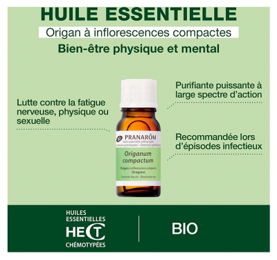 Pranarôm Huile Essentielle Origan à Inflorescences Compactes (Origanum compactum) Bio 10 ml