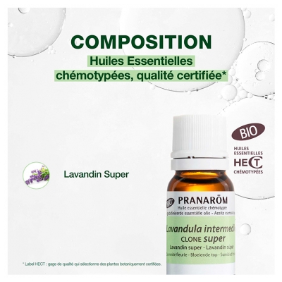 Pranarôm Huile Essentielle Lavandin Super (Lavandula x burnatii clone super) Bio 10 ml