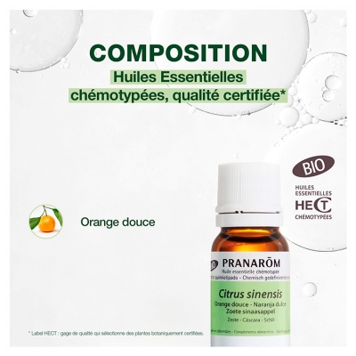 Pranarôm Huile Essentielle Orange Douce (Citrus sinensis) Bio 10 ml