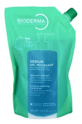 Bioderma Sébium Purifying Foaming Cleansing Gel Eco-Refill 400 ml