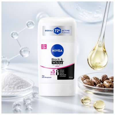 Desodorizante Antitranspirante Nivea Black & White Invisible 72H 50 ml