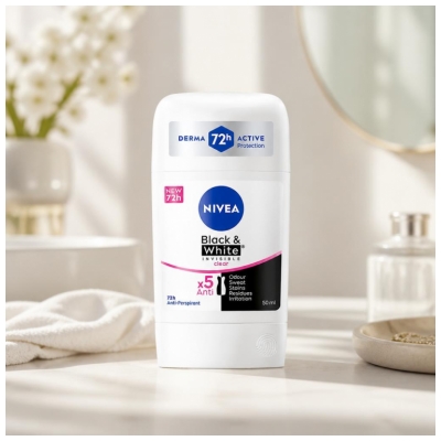 Nivea Black & White Invisible Invisible Deodorant Anti-Transpirant 72H 50 ml