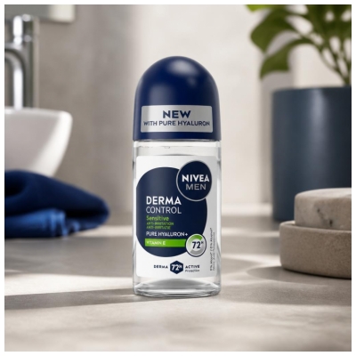 Antiperspirant Roll-On Nivea Men Derma Control Sensitive 72H 50 ml