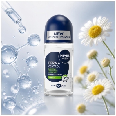 Nivea Men Derma Control Sensitive Anti-transpirant Deodorant 72H Roll-On 50 ml