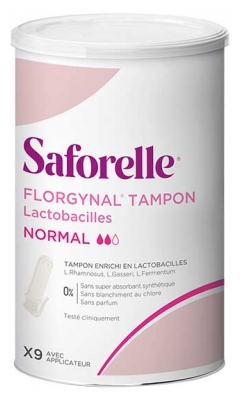 Saforelle Florgynal Probiotic Tampon Compact Applicator 9 Normal
