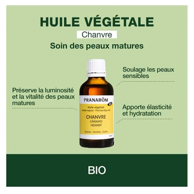 Pranarôm Huile Végétale Chanvre Bio 50 ml