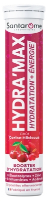 Santarome Refuerzo Hidratante Hydra'Max 20 Comprimidos Efervescentes - Sabor: Cereza-Hibisco