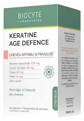 Biocyte Kératine Age Defence Cheveu Affaibli & Fragilisé 120 Gélules