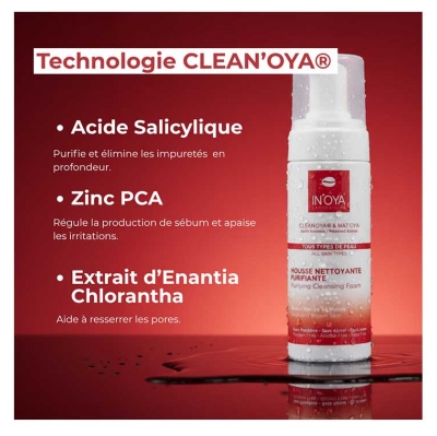 In'Oya Clean'Oya et Mat'Oya Mousse Nettoyante Purifiante pour Peaux Noires et Mates 150 ml