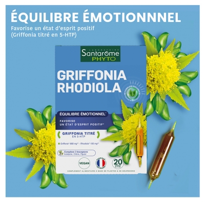 Santarome Griffonia Rhodiola 20 Ampoules