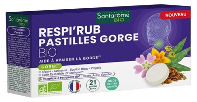 Respi'Rub Pastillas Orgánicas Para la Garganta 21 Pastillas
