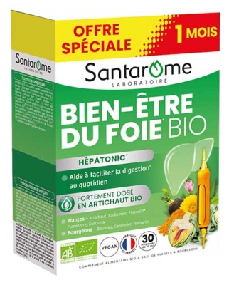 Santarome Bio Wohlbefinden der Leber Bio 30 Ampullen