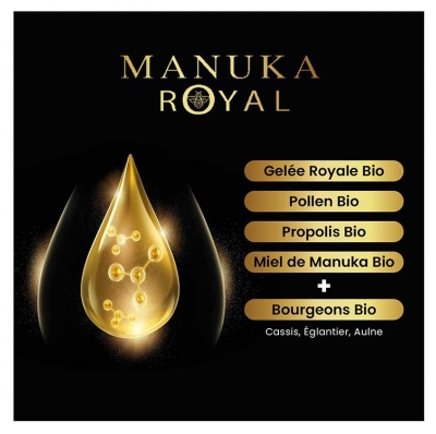 Santarome Bio Gelée Royale Pollen Propolis Miel de Manuka Bio 20 Ampoules