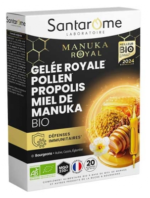 Santarome Bio Geleia Real Pólen Própolis Mel de Manuka Bio 20 Ampolas