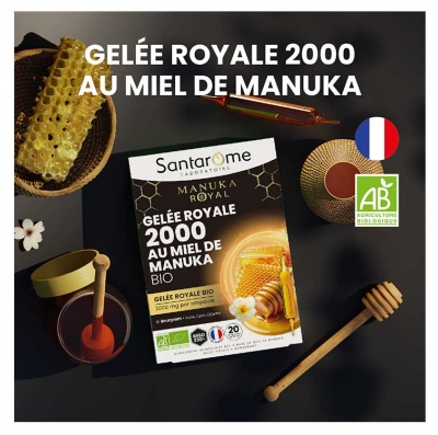 Santarome Bio Gelée Royale 2000 Miel de Manuka Bio 20 Ampoules