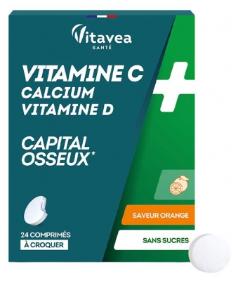 Vitavea Witamina C Wapń Witamina D 24 Tabletki do żucia