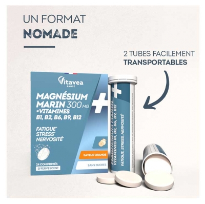 Vitavea Magnésium + Vitamines B1 B2 B6 B9 B12 24 Comprimés Effervescents