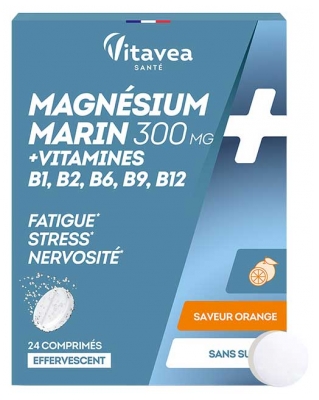 Vitavea Magnis + Vitaminai B1 B2 B6 B9 B12 24 Šnypščiosios tabletės