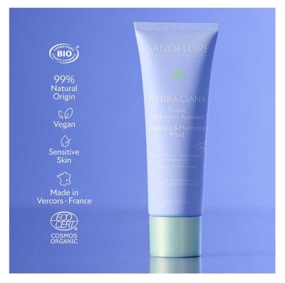 Sanoflore Hydra Ciana Fluide Hydratant Apaisant Bio 50 ml