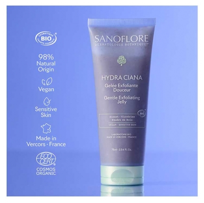Sanoflore Hydra Ciana Gelée Exfoliante Douceur Bio 75 ml